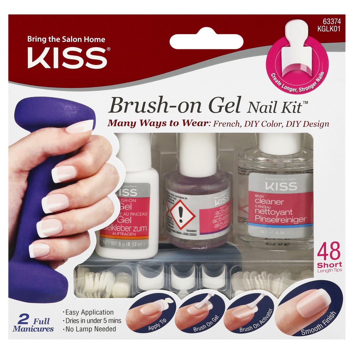 slide 1 of 12, Kiss Kiss Brush-On Gel Kit, 1 ct