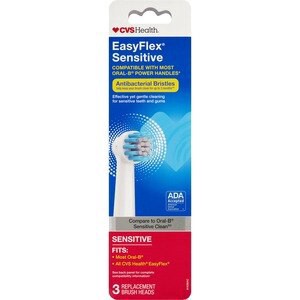 slide 1 of 1, CVS Health Easyflex Sensitive Replacement Brush Heads, 3 Ct, 1 ct