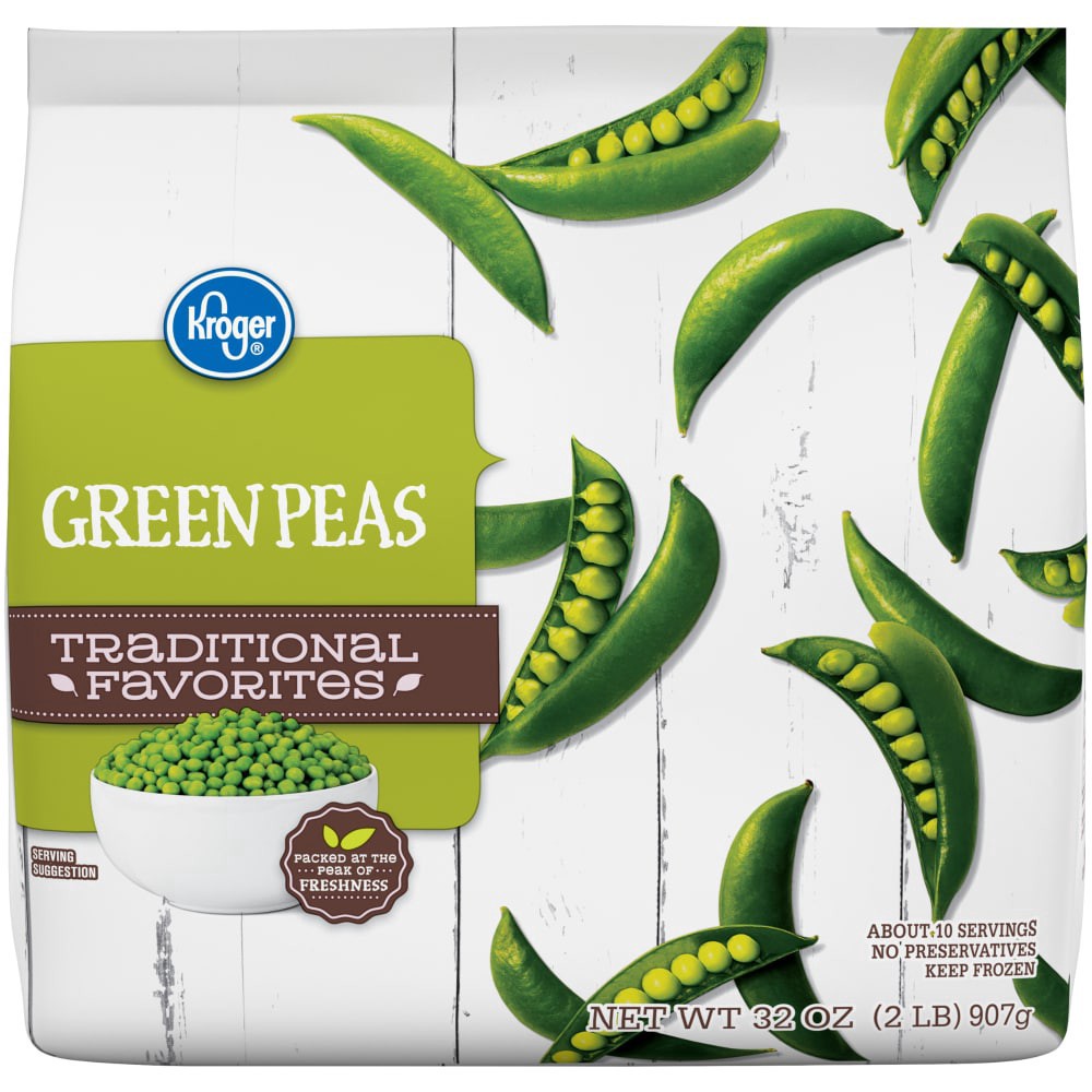 slide 2 of 3, Kroger Green Peas, 32 oz