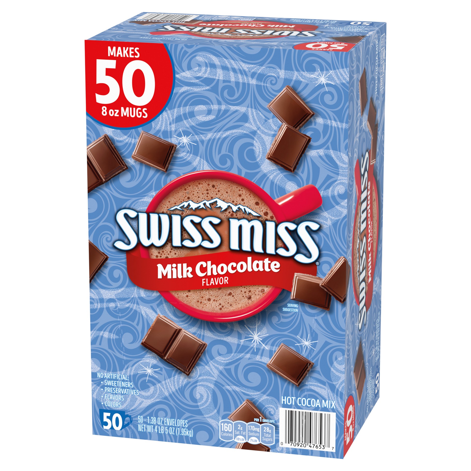 slide 3 of 5, Swiss Miss Milk Chocolate Flavor Hot Cocoa Mix, 1.38 oz. 50-Count, 50 ct; 1.38 oz