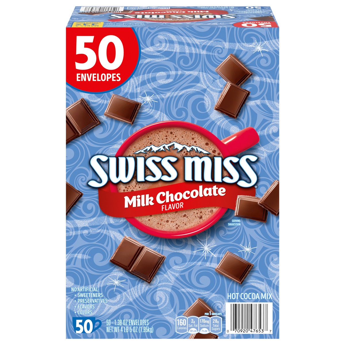 slide 1 of 5, Swiss Miss Milk Chocolate Flavor Hot Cocoa Mix, 1.38 oz. 50-Count, 50 ct; 1.38 oz