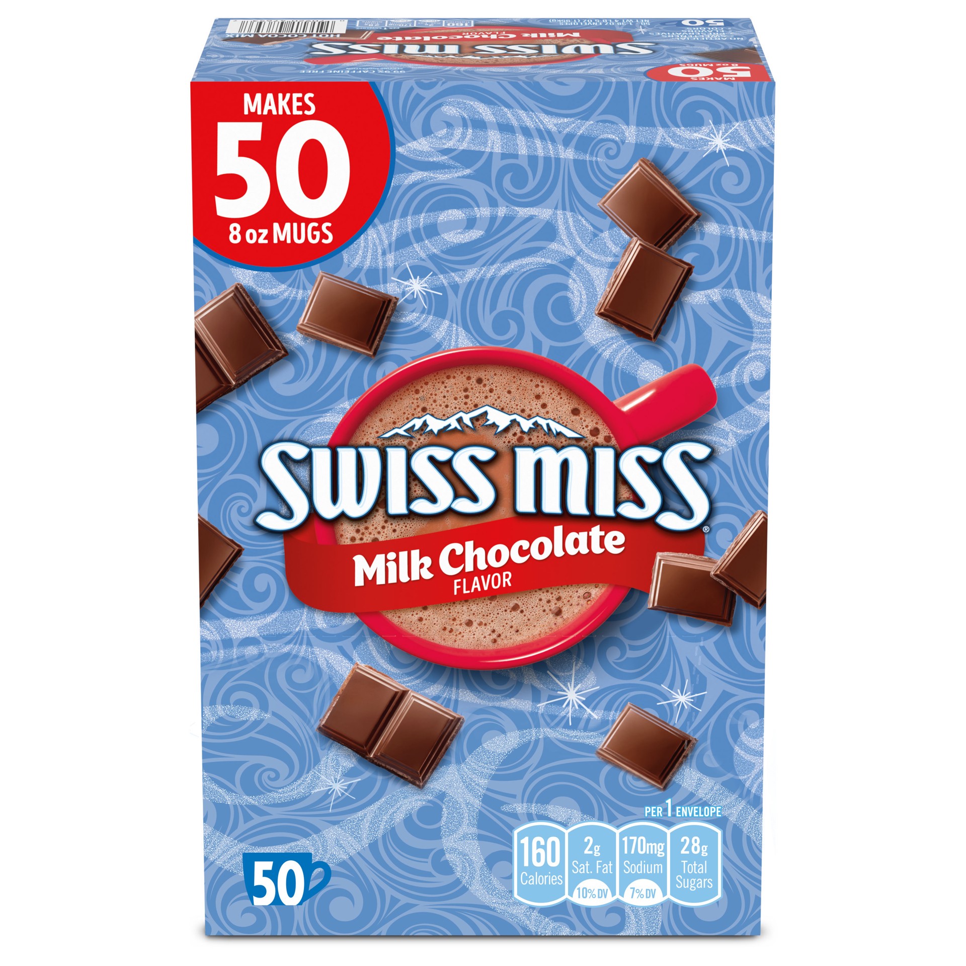 slide 1 of 5, Swiss Miss Milk Chocolate Flavor Hot Cocoa Mix, 1.38 oz. 50-Count, 50 ct; 1.38 oz