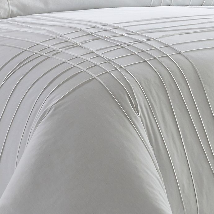 slide 3 of 3, City Scene Variegated Pleats Full/Queen Comforter Set - White, 3 ct