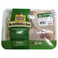 slide 1 of 1, Foster Farms Simply Raised Antibiotic-Free Chicken Thighs, per lb