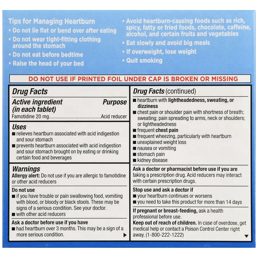 slide 3 of 5, Walgreens Maximum Strength Famotidine Tablets, 20 mg, Acid Reducer for Heartburn Relief, 50 ct