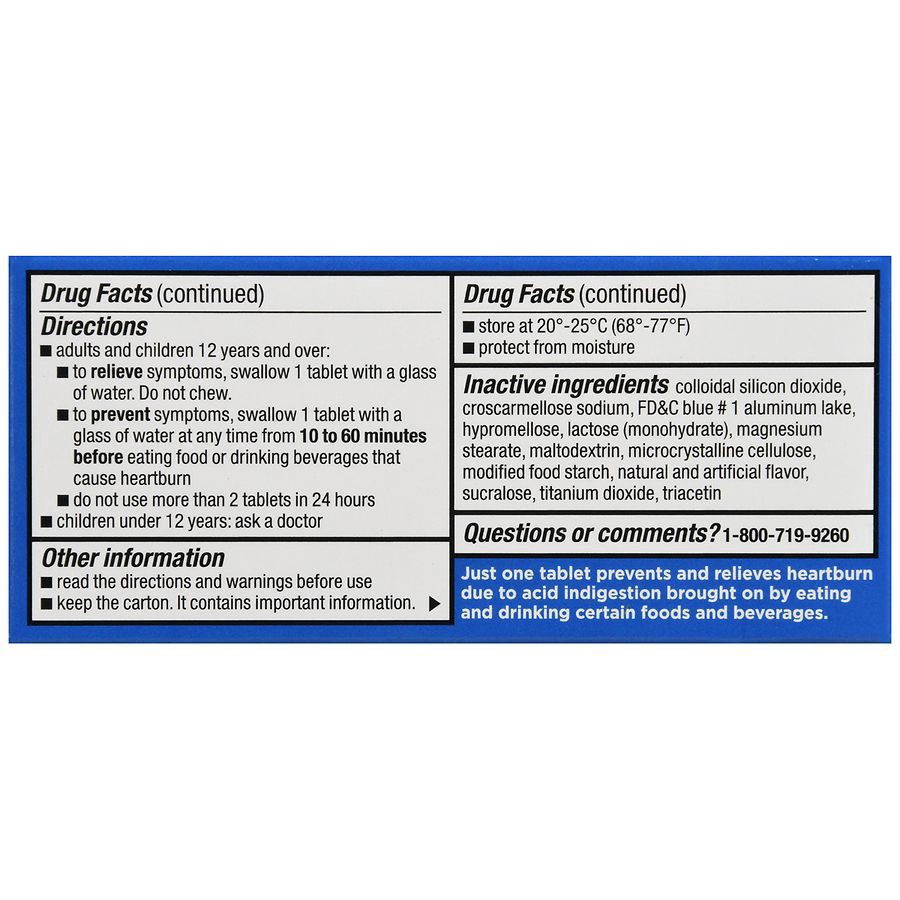slide 2 of 5, Walgreens Maximum Strength Famotidine Tablets, 20 mg, Acid Reducer for Heartburn Relief, 50 ct