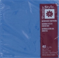 slide 1 of 1, Premier Stylz Royal Blue Beverage Napkins, 40 ct