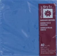 Premier Stylz Royal Blue Beverage Napkins