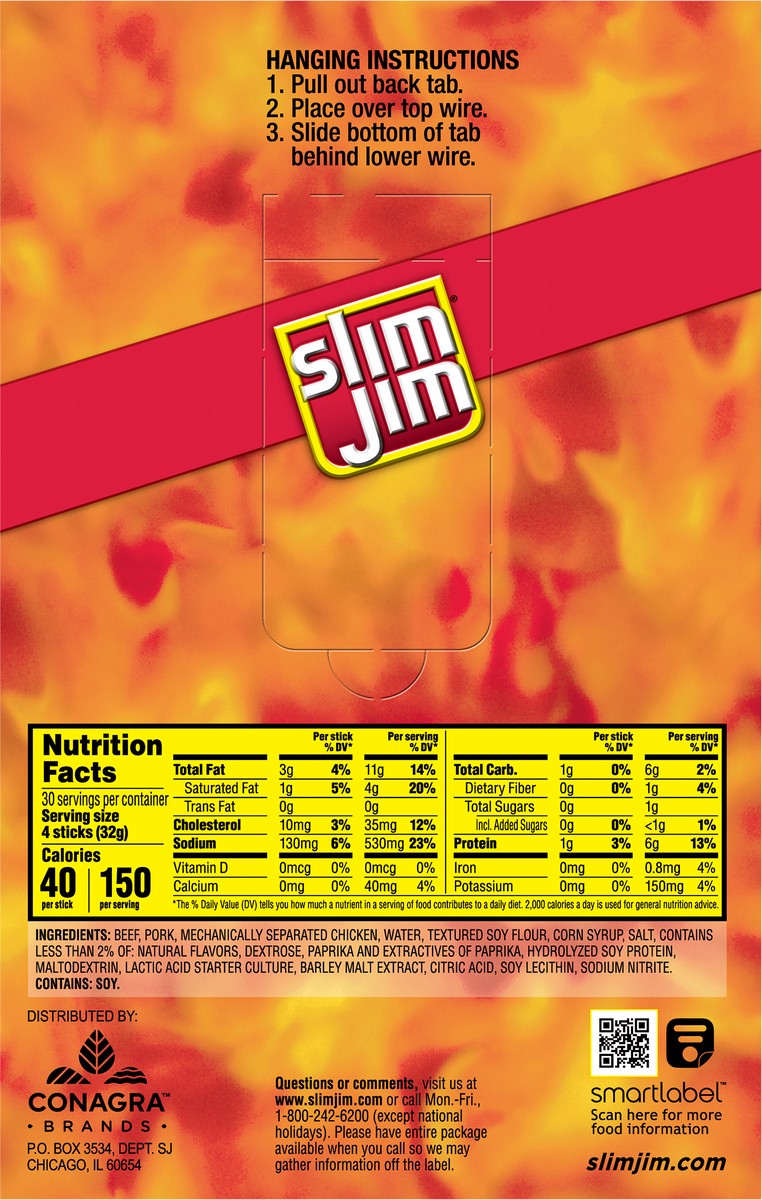 slide 9 of 14, Slim Jim Smoked Original Snack Stick 33.6 oz, 33.6 oz