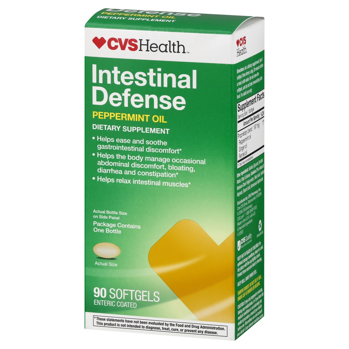 slide 5 of 12, CVS Health Intestinal Defense Peppermint Oil Softgels, 90 Ct, 90 ct