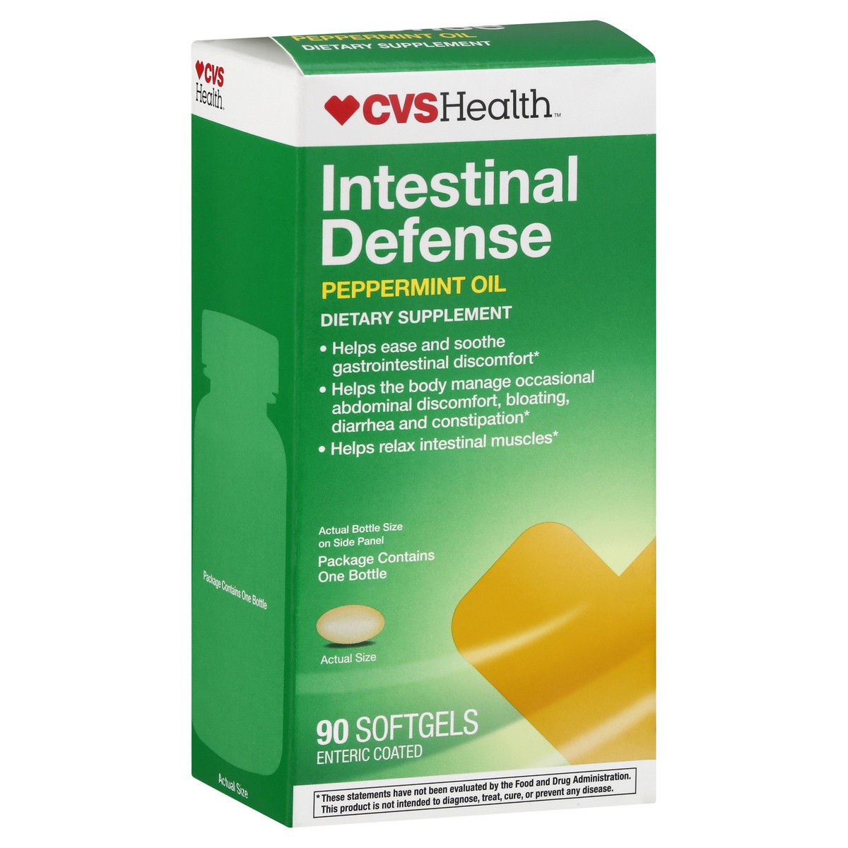 slide 9 of 12, CVS Health Intestinal Defense Peppermint Oil Softgels, 90 Ct, 90 ct