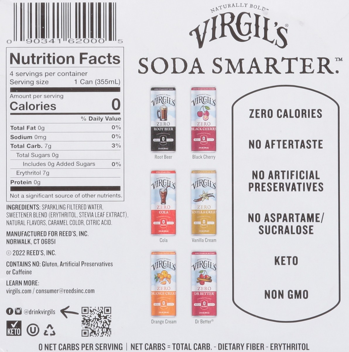 slide 8 of 9, Virgil's Zero Sugar Root Beer Soda - 48 fl oz, 48 fl oz