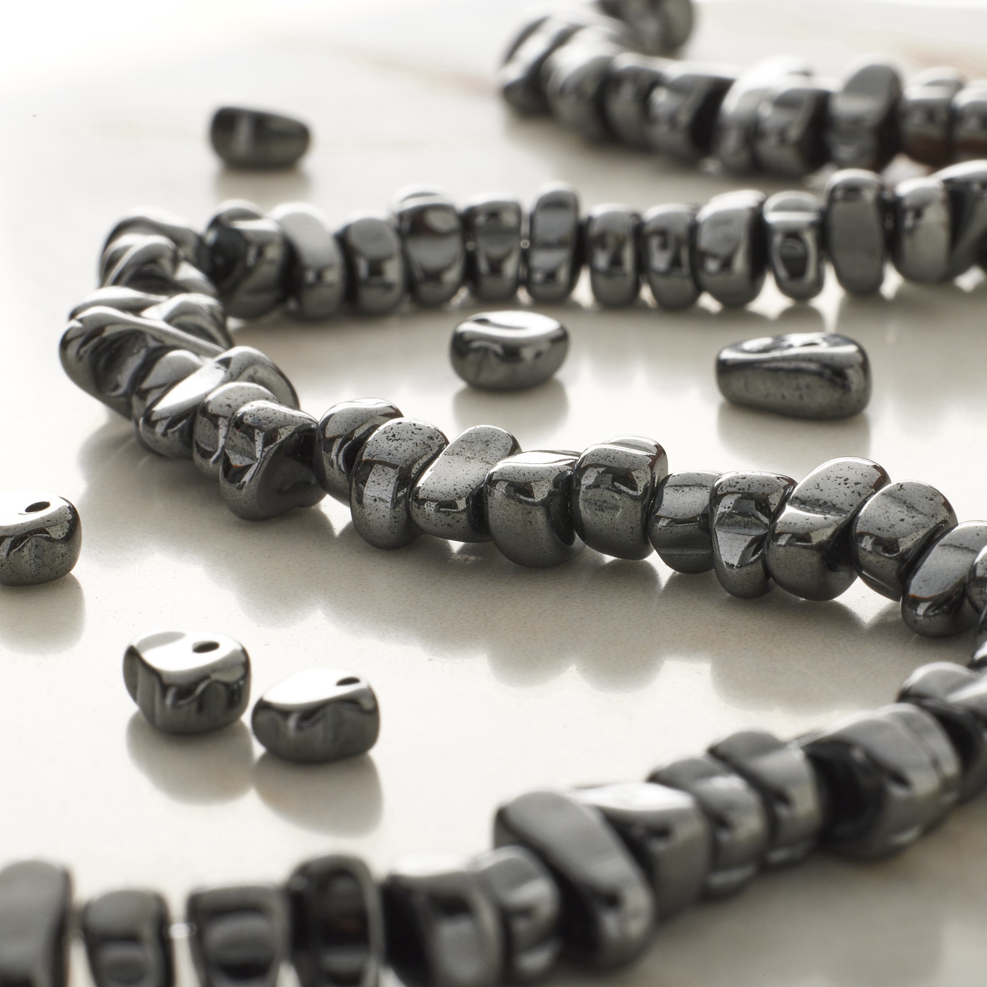 slide 2 of 3, Black Hematite Chip Beads By Bead Landing, 50.8 cm