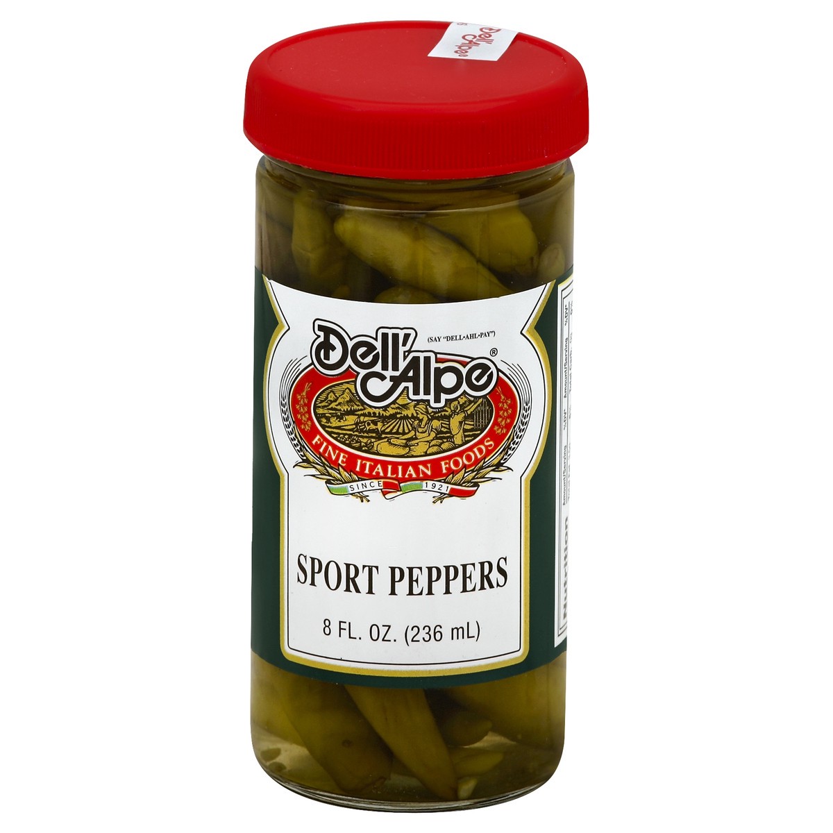 slide 2 of 2, Dell'Alpe Sport Peppers 8 oz, 8 oz