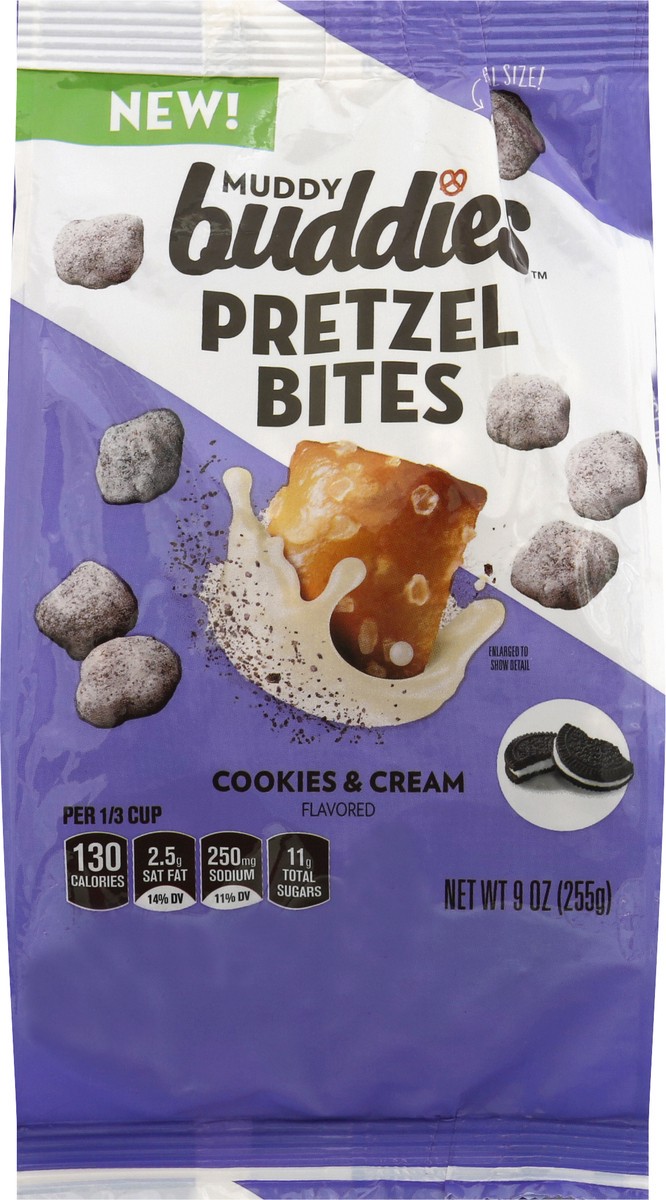 slide 9 of 10, Chex Muddy Buddies Cookies & Cream Pretzel Bites, 9 oz