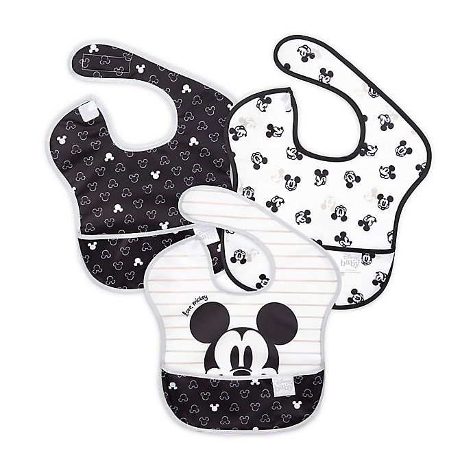 slide 1 of 3, Bumkins Disney Mickey Mouse SuperBibs - Black, 3 ct