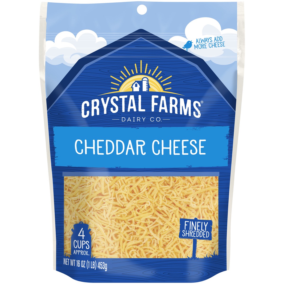 slide 2 of 4, Crystal Farms Finely Shredded Cheese, 16 oz