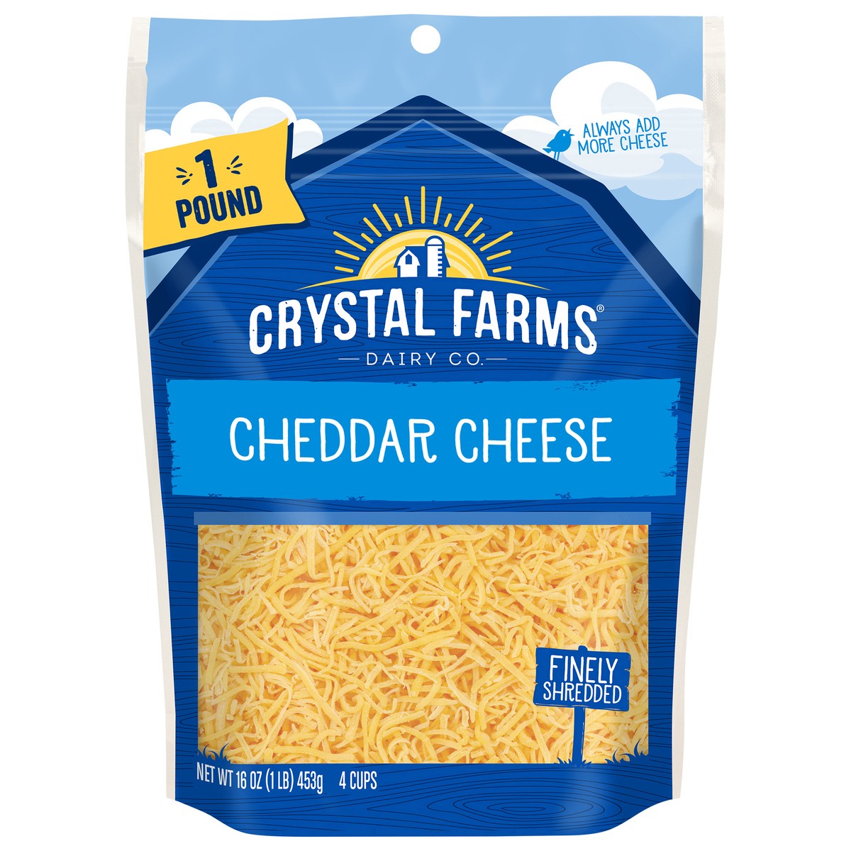 slide 1 of 4, Crystal Farms Cheese, Cheddar, 16 oz
