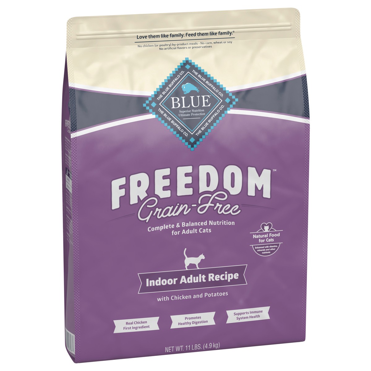 slide 12 of 13, Blue Buffalo Blue Freedom Grain-Free Adult Indoor Chicken Recipe Dry Cat Food, 11 lb