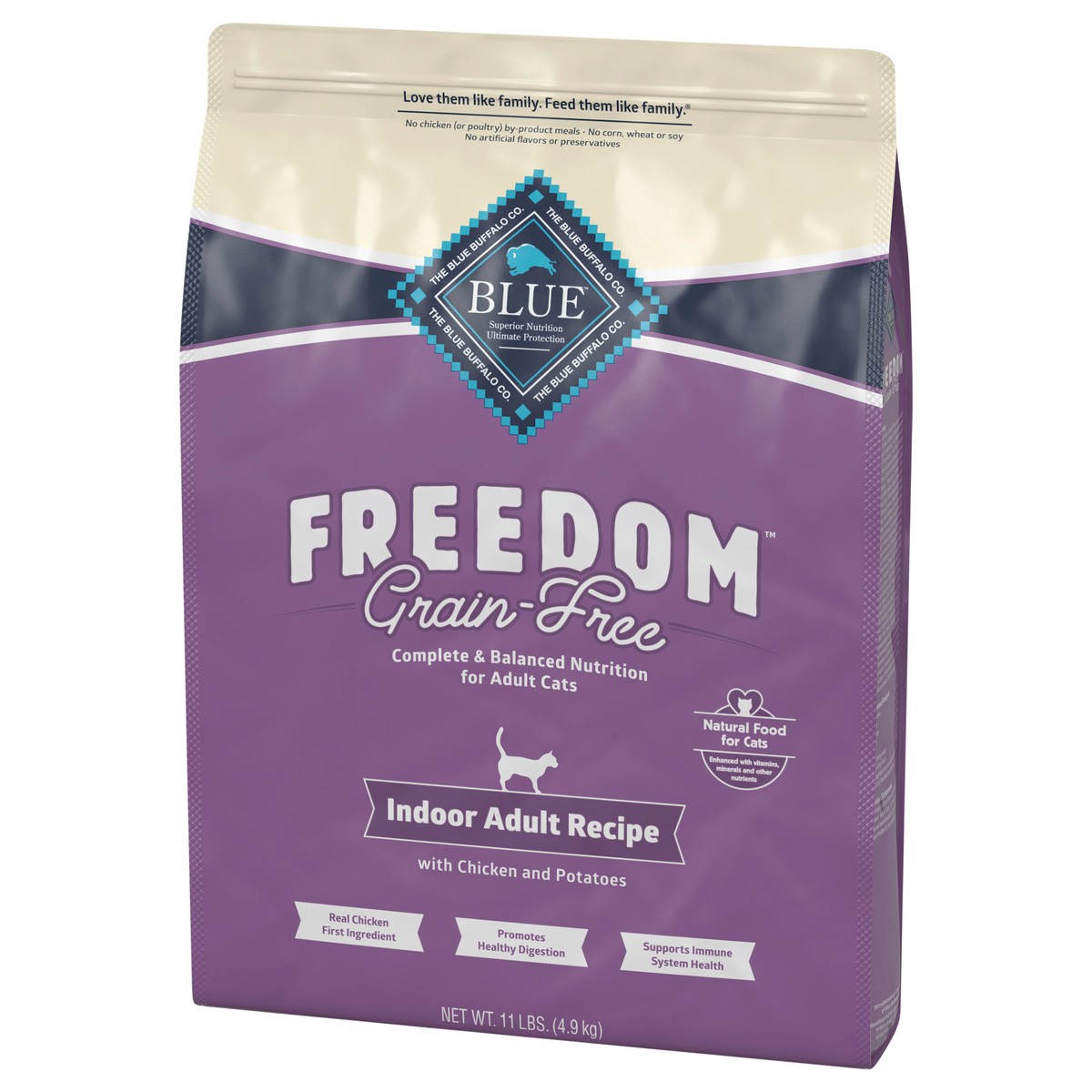 slide 8 of 13, Blue Buffalo Blue Freedom Grain-Free Adult Indoor Chicken Recipe Dry Cat Food, 11 lb