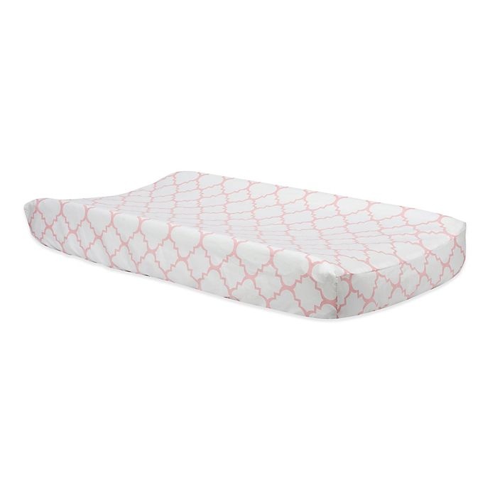 slide 1 of 3, Trend Lab Pink Sky Quatrefoil Changing Pad Cover, 1 ct