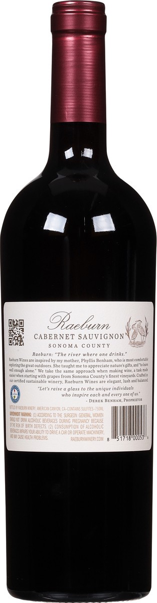 slide 6 of 9, Raeburn Sonoma County Cabernet Sauvignon 750 ml, 750 ml