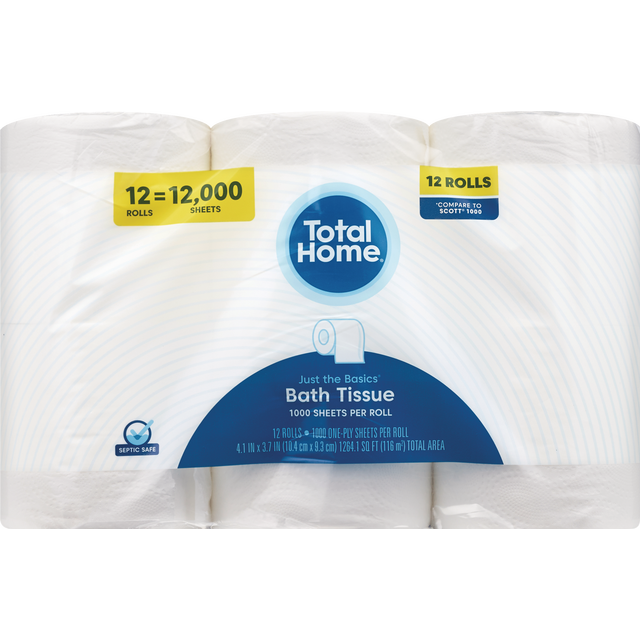 slide 1 of 1, Jtb Toilet Paper 1000 Sheet/12 Roll, 1 ct