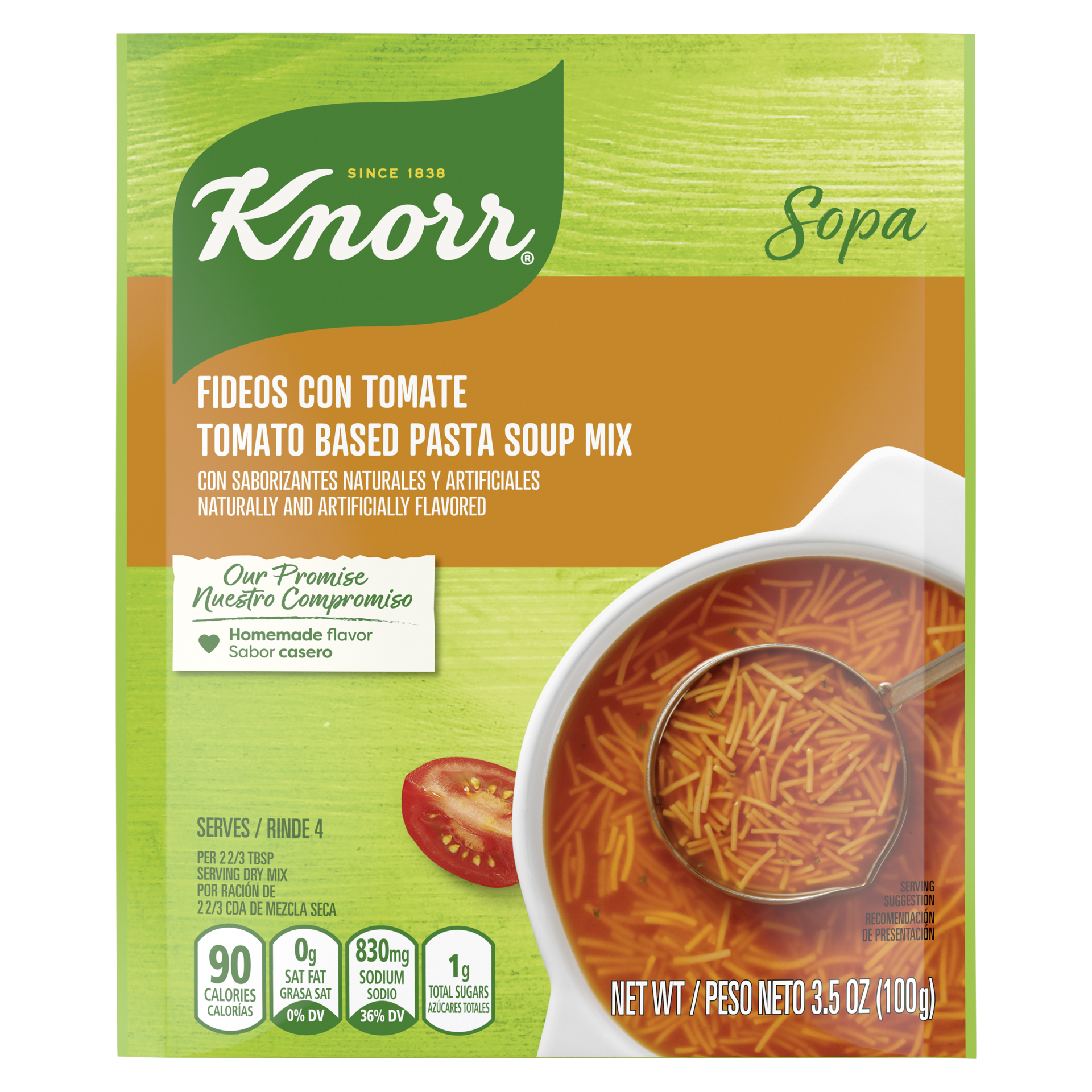 slide 2 of 4, Knorr Sopa/Pasta Soup Mix Tomato Based Noodle Soup, 3.5 oz, 3.5 oz