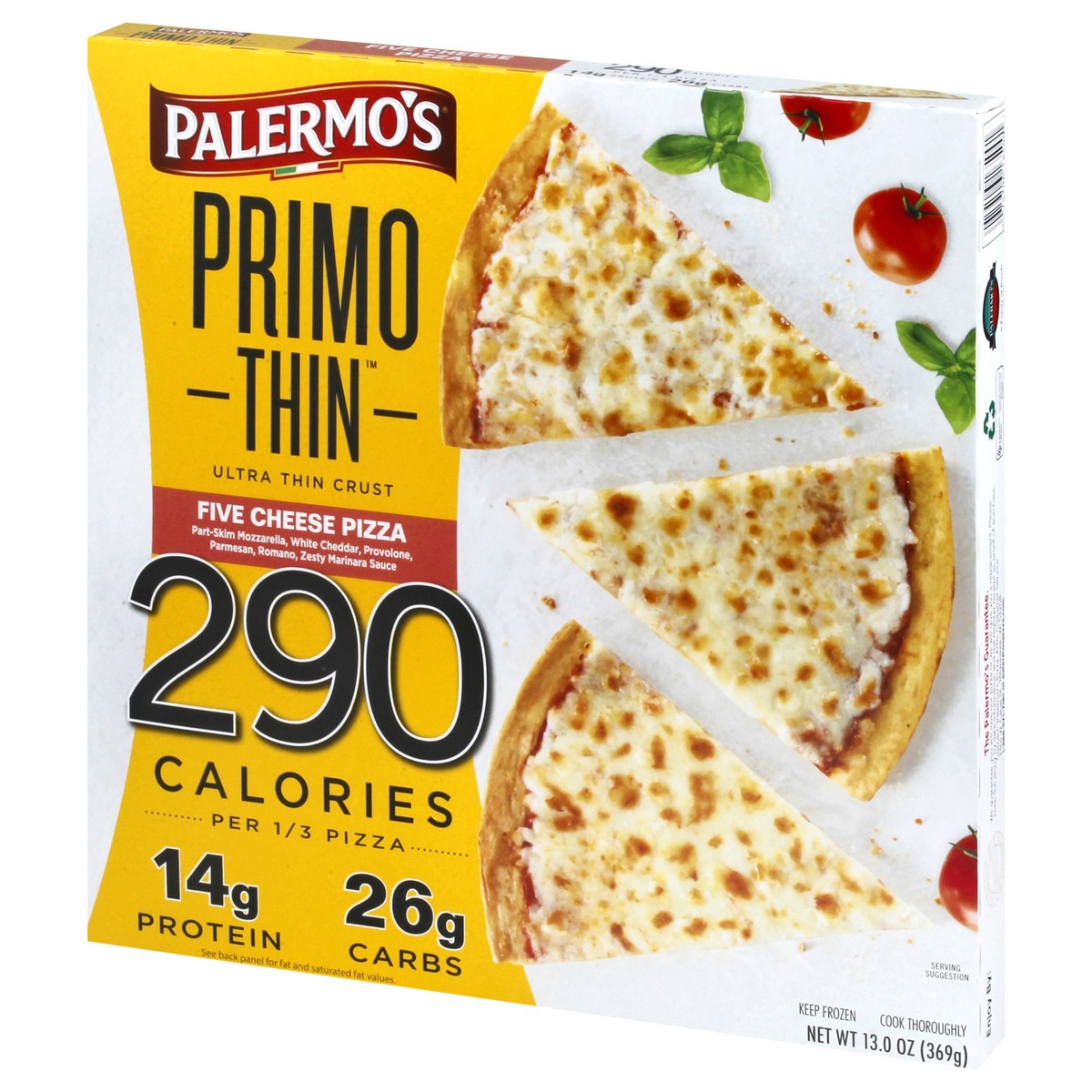 slide 2 of 8, Palermo's Primo Thin Ultra Thin Crust Five Cheese Pizza 13.0 oz, 13 oz