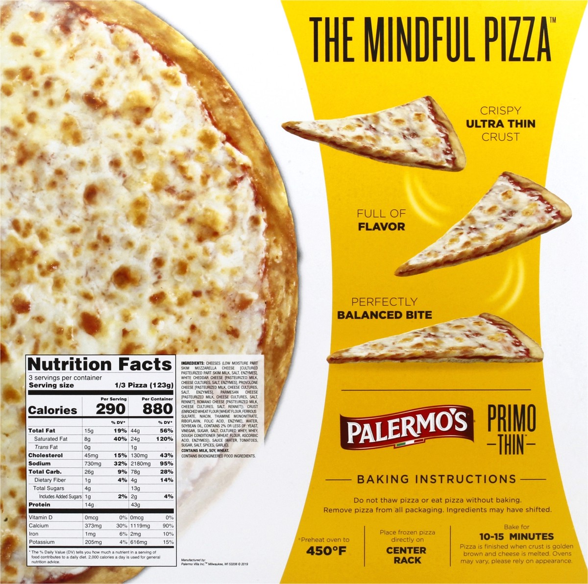 slide 5 of 8, Palermo's Primo Thin Ultra Thin Crust Five Cheese Pizza 13.0 oz, 13 oz