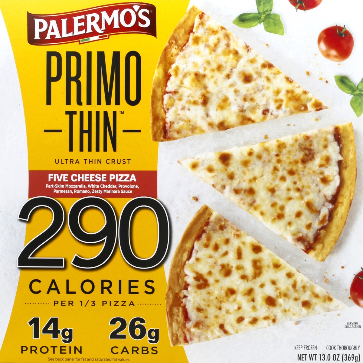 slide 4 of 8, Palermo's Primo Thin Ultra Thin Crust Five Cheese Pizza 13.0 oz, 13 oz