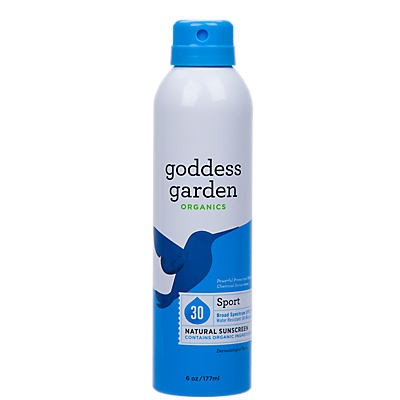 slide 1 of 1, Goddess Garden Organics Sport Natural Sunscreen Spray SPF 30, 6 oz