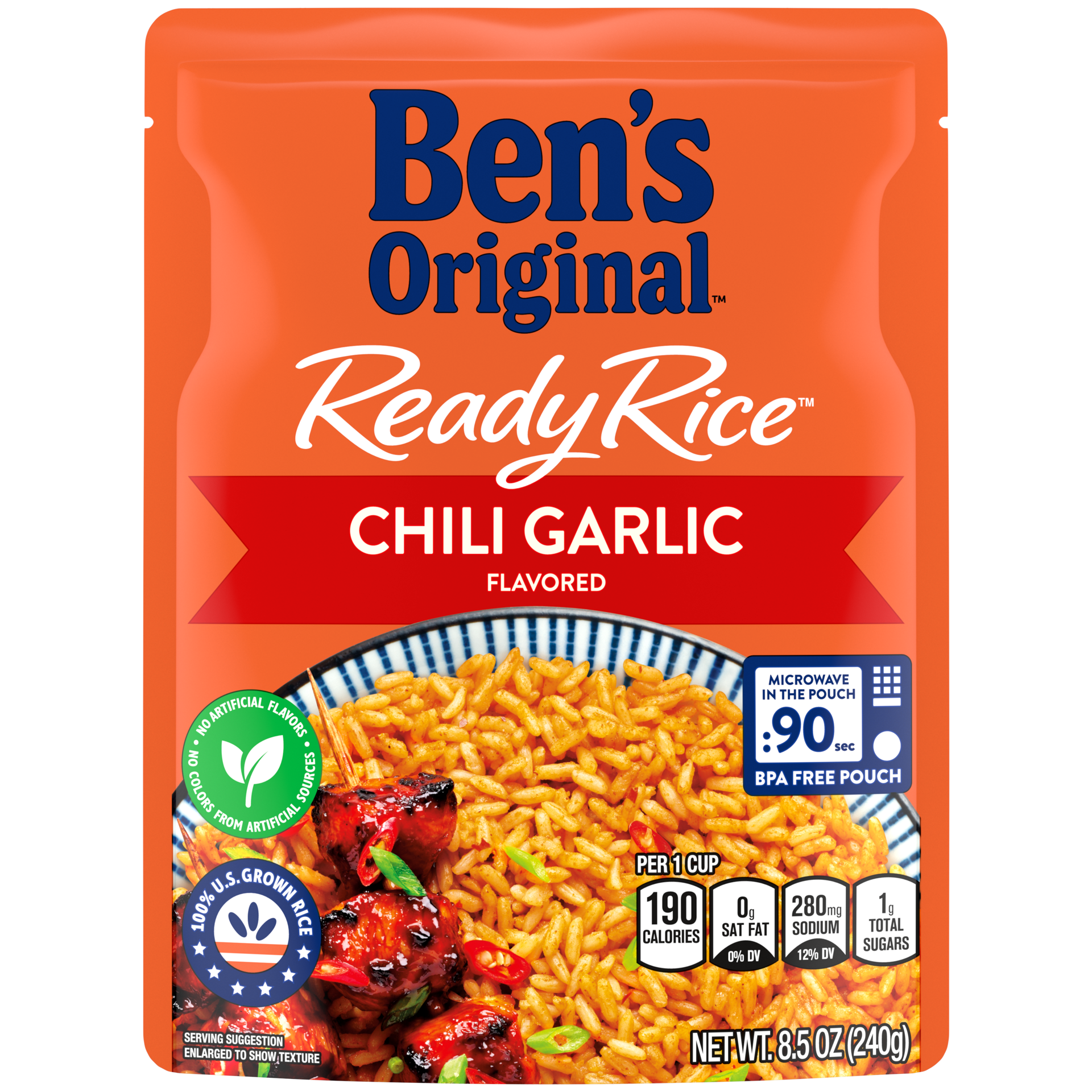 slide 1 of 7, Bens Original Ready Rice Chili Garlic pouch - 8.5 oz, 8.5 oz