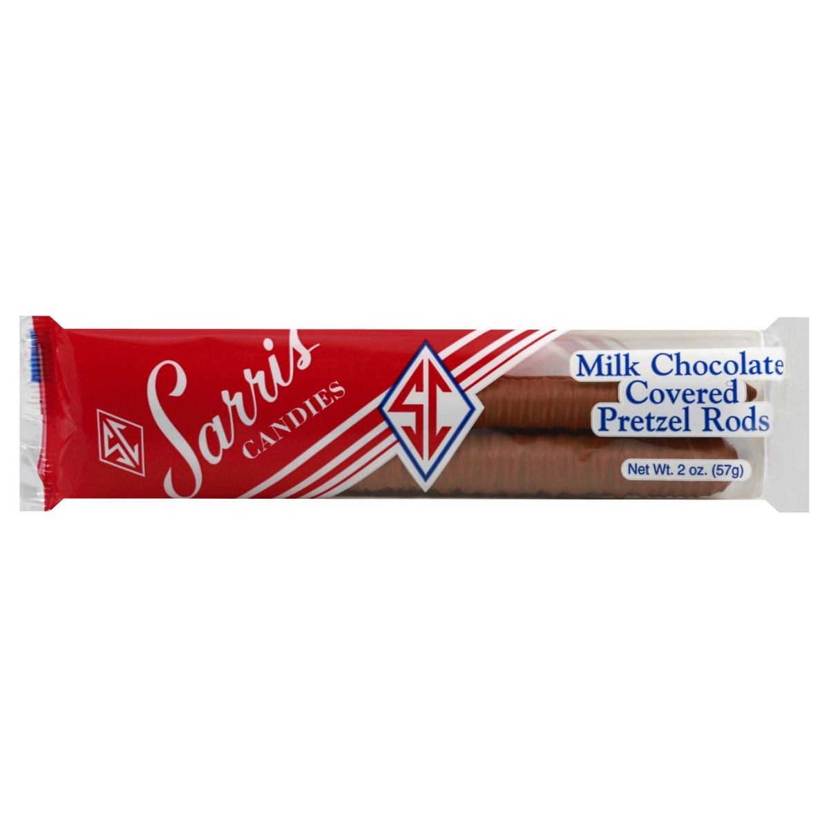 slide 1 of 1, Sarris Candies Milk Chocolate Pretzel Rods, 2 oz