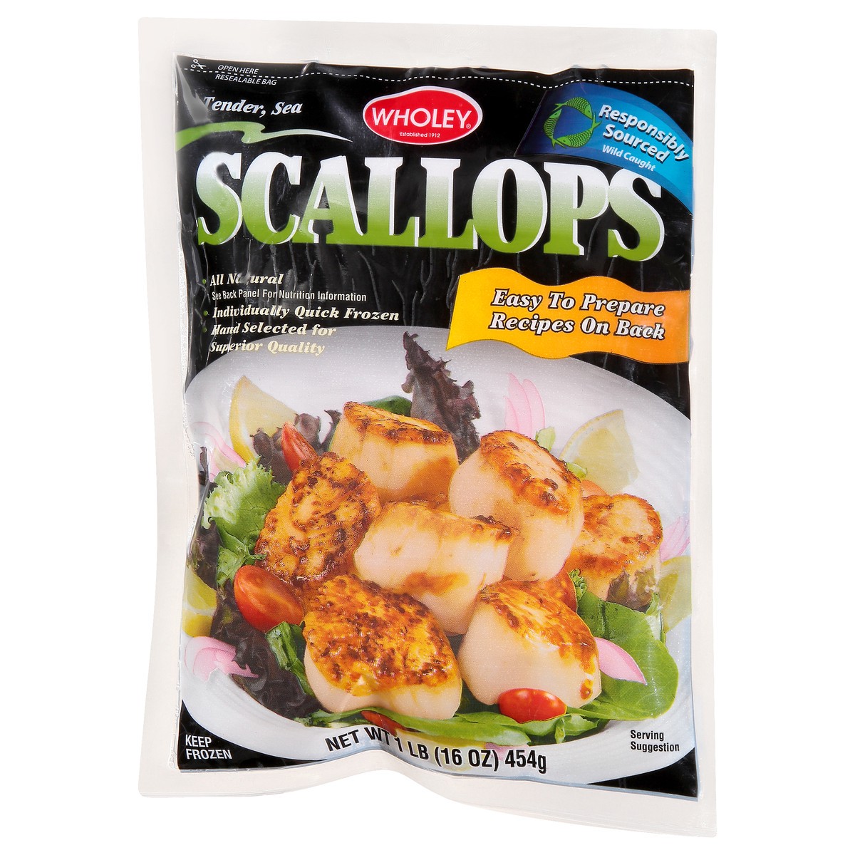 slide 7 of 13, Wholey Scallops 1 lb, 1 lb