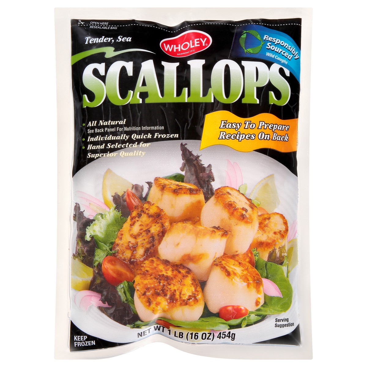 slide 13 of 13, Wholey Scallops 1 lb, 1 lb