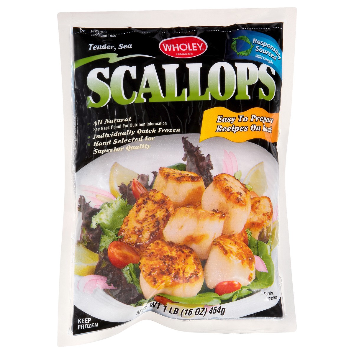 slide 4 of 13, Wholey Scallops 1 lb, 1 lb