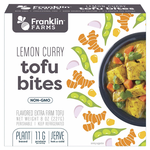 slide 1 of 1, Franklin Tofu Bites Curry, 8 oz