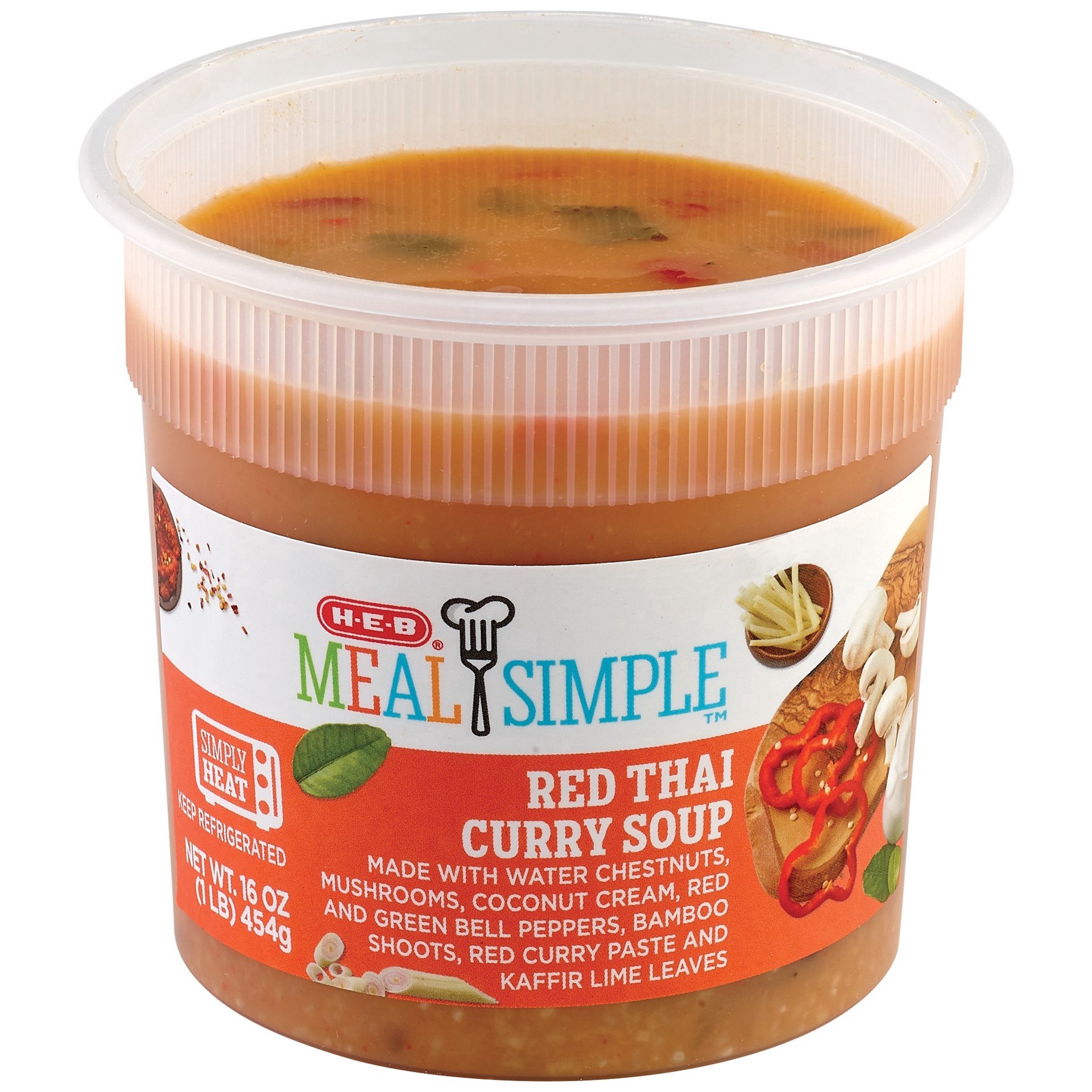 slide 1 of 1, H-E-B Meal Simple Red Thai Curry Soup, 16 oz