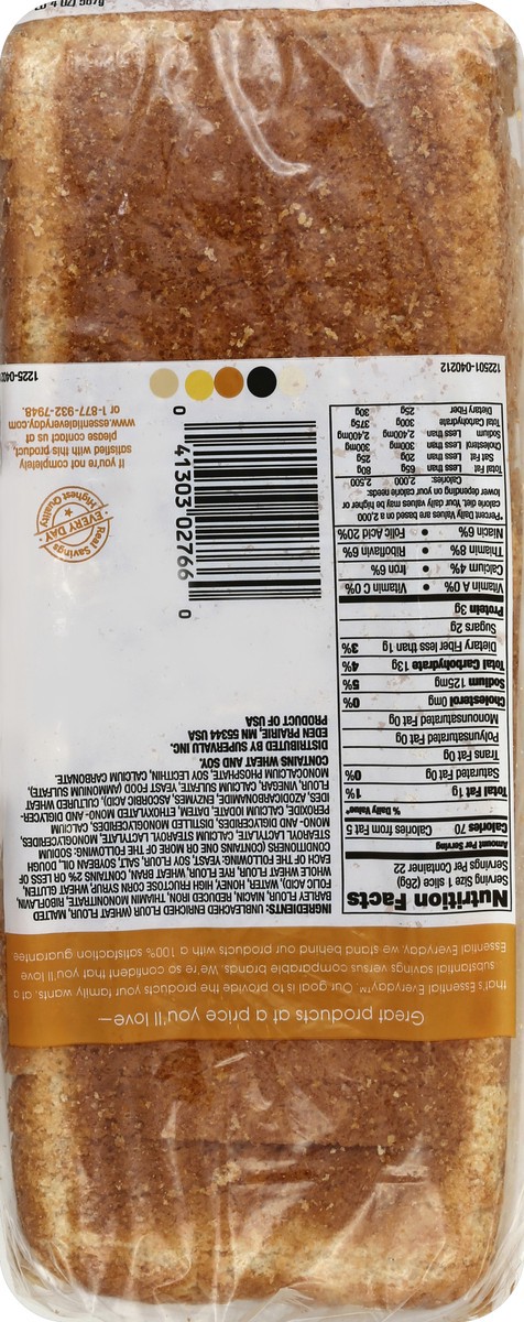 slide 3 of 6, Essential Everyday Honey Wheat Bread, 20 oz