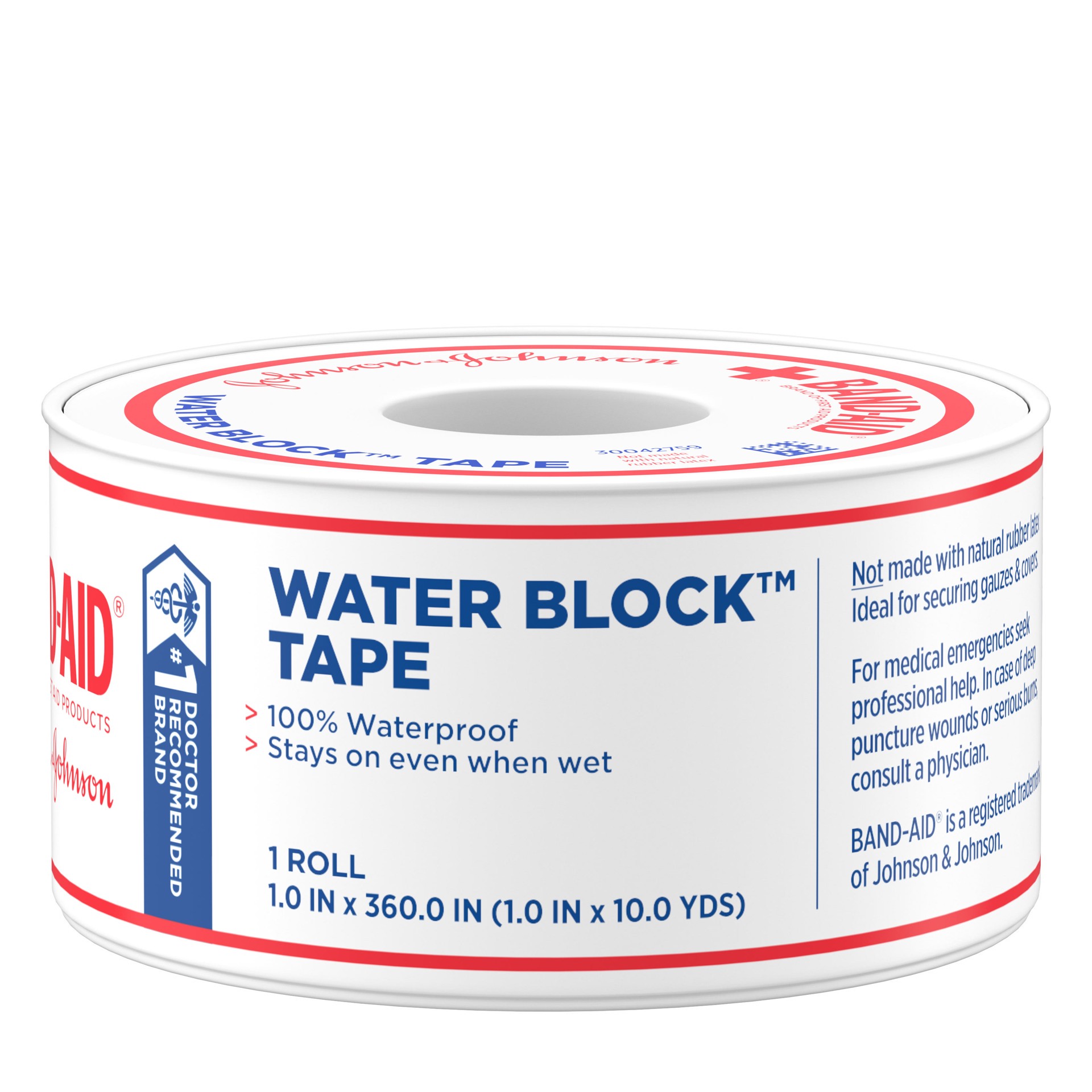 slide 2 of 6, Band-Aid First Aid Water Block 1x10 Inch Waterproof Adhesive Tape Roll - Each, 1 ct