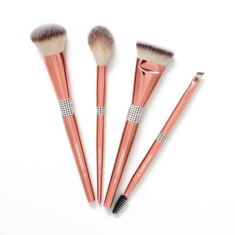 slide 1 of 3, LUNA MAGIC Face Makeup Brush Set - 4ct, 4 ct