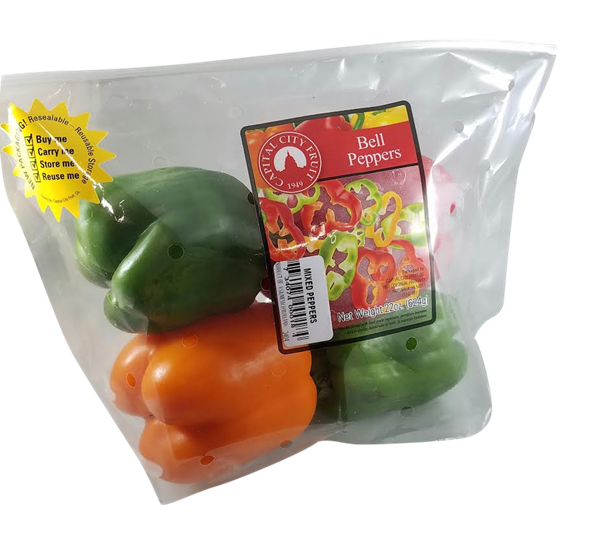 slide 1 of 1, Capital City Fruit Capital City Mixed Colored Bell Peppers, 4 ct; 22 oz