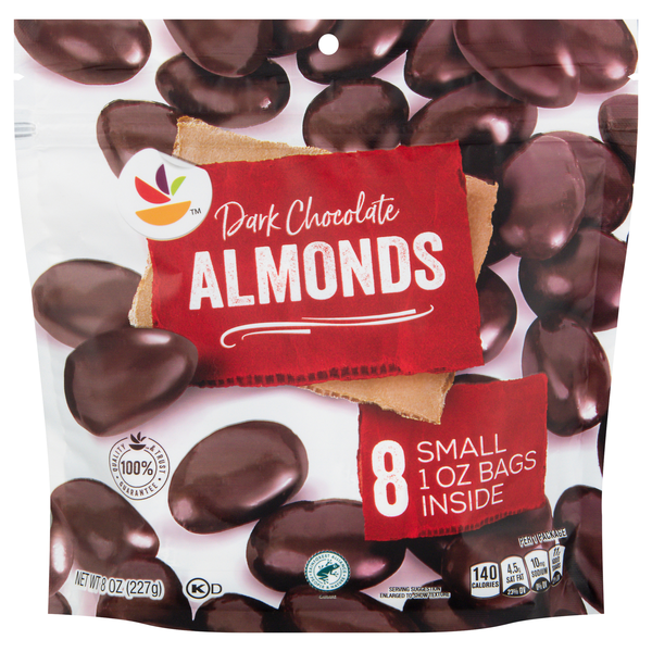 slide 1 of 1, Dark Chocolate Almonds - 8 ct, 8 ct; 8 oz
