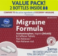 slide 1 of 1, Kroger Migraine Formula Caplets, 200 ct