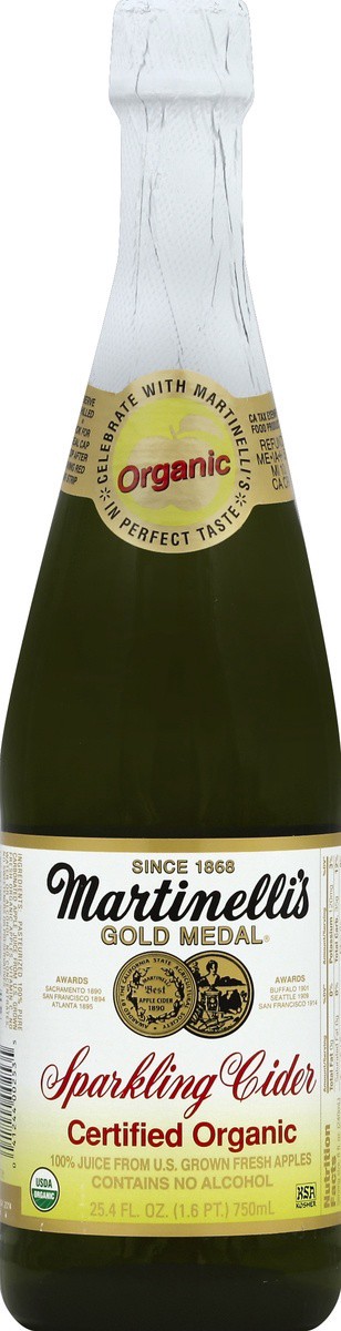 slide 4 of 4, Martinelli's Sparkling Cider, Organic - 25.4 fl oz, 25.4 fl oz