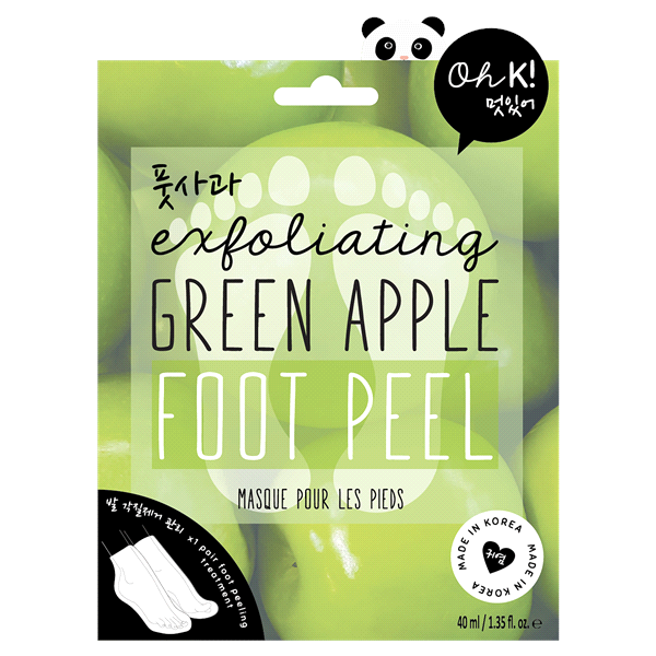 slide 1 of 1, Oh K! Peeling Foot Mask Green Apple, 1 ct