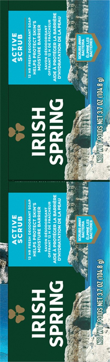 slide 2 of 7, Irish Spring Active Scrub Deodorant Bar Soap for Men, 3.7 oz, 8 Pack, 3.7 oz