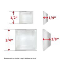 slide 13 of 25, Super Sliders Assorted 1/2" & 3/4" Square Bumpers, Clear, 12 ct