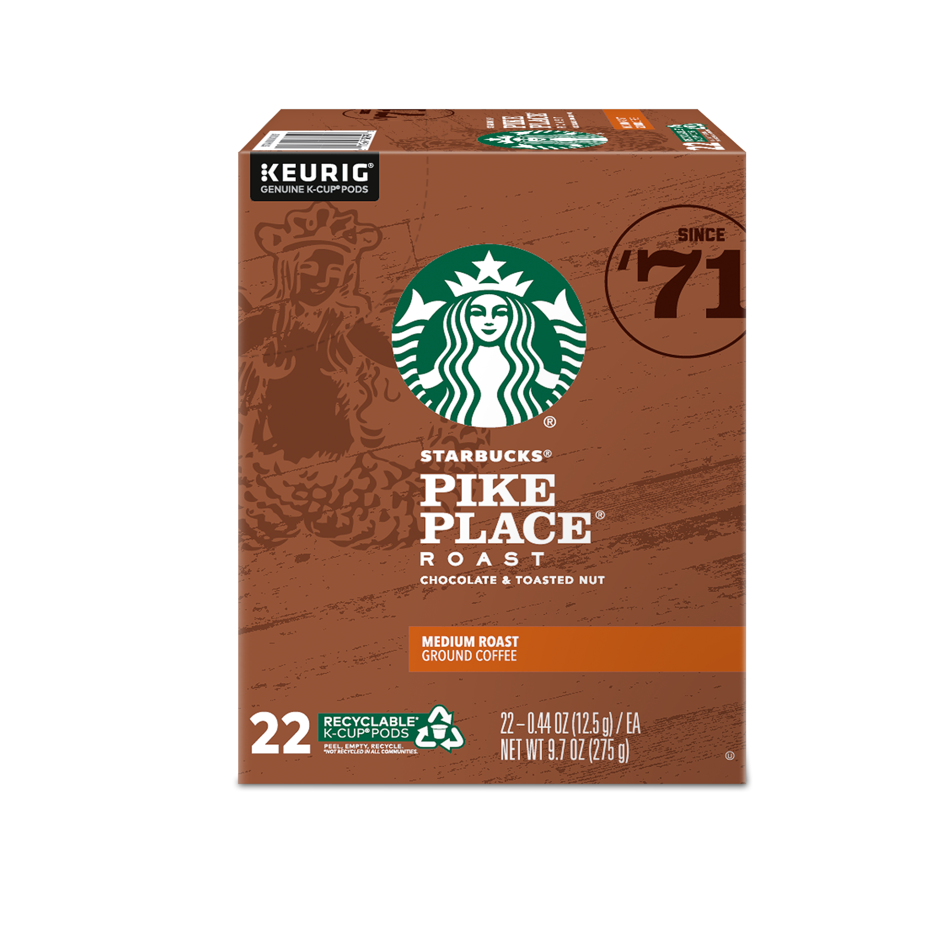 slide 1 of 1, Starbucks Pike Place Coffee Keurig K-Cup Pods, 22 ct